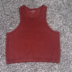 Red maroon crop tank top